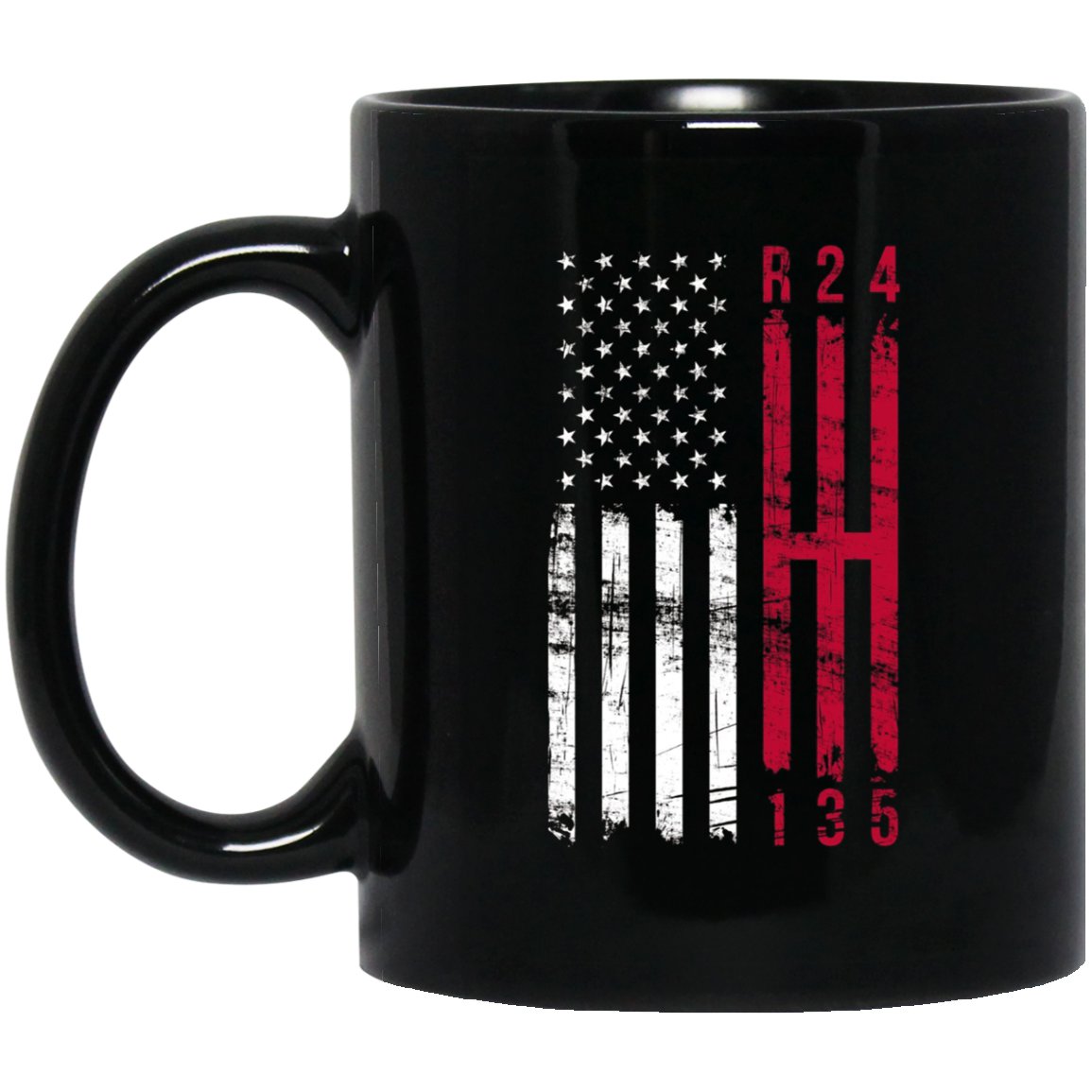 American Flag Race Car Driver 5 Speed Gearbox Gift Black Mug Black Ceramic 11oz Coffee Tea Cup