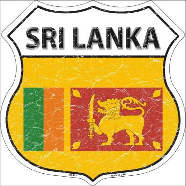 Sri Lanka Flag Highway Shield Metal Sign HS-403