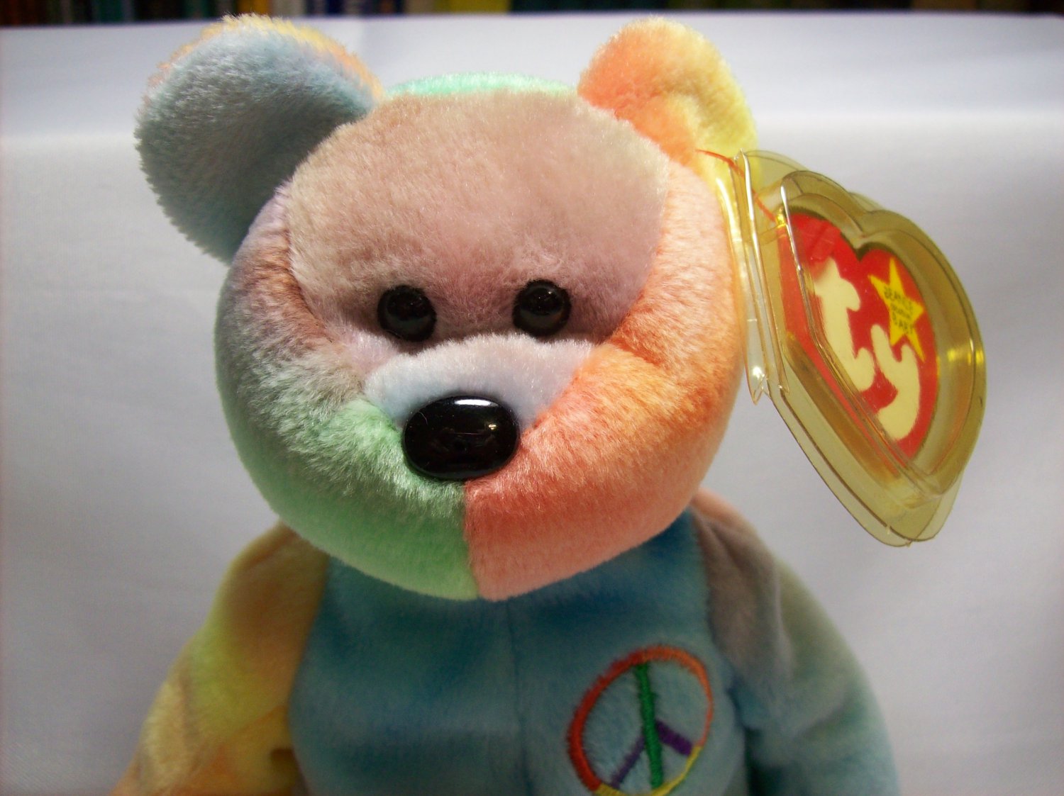 Beanie Baby: TY Beanie Baby: 'PEACE' the multi-colored bear