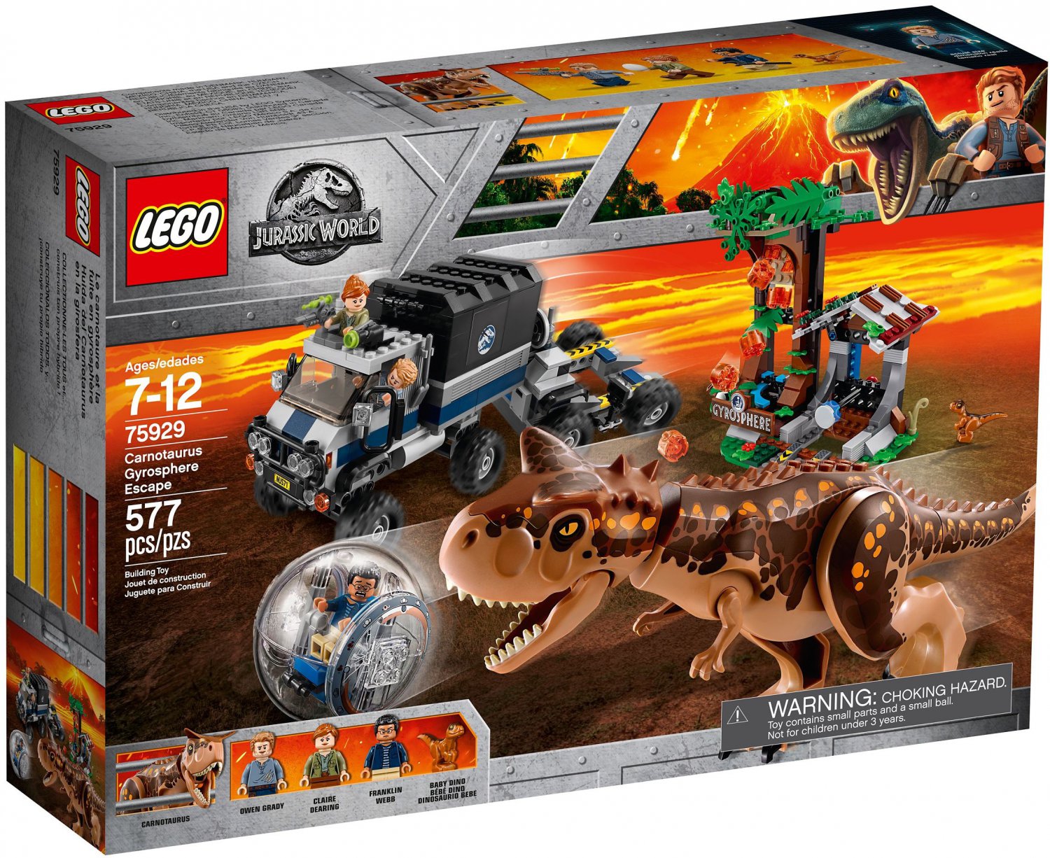 2018 Lego Jurassic World:Carnotaurus Gyrosphere Escape 75929