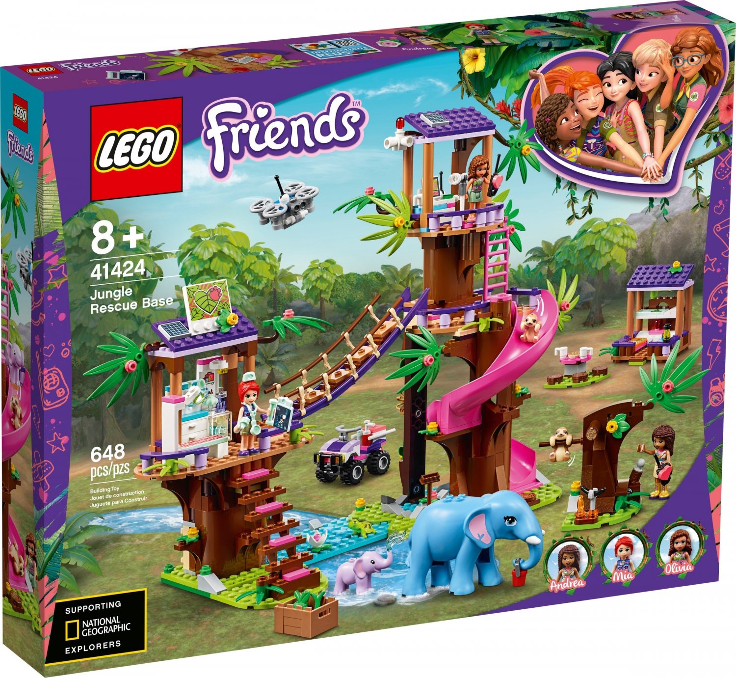 2020 Lego Friends:Jungle Rescue Base 41424
