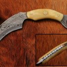 Handmade Damascus Steel Hunting Karambit Knife
