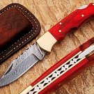 Handmade Damascus  6.5" Folding Pocket Knife in overall length