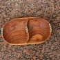Oval shaped wooden bowl