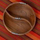Circular handmade wooden bowl