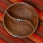 Circular handmade wooden bowl