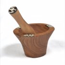 Wooden mortar and pestle