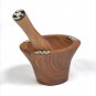 Wooden mortar and pestle