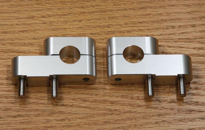 Silver Handlebar Risers 1" Up 1.25" Back Lift for 03-17 Suzuki DRZ w/ 7/8" bars