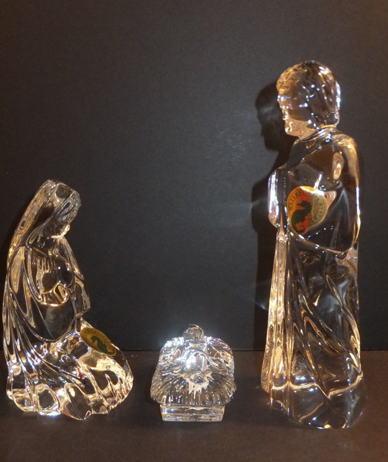 Waterford Crystal The Holy Family Nativity Set of 3 Jesus Mary Joseph ...