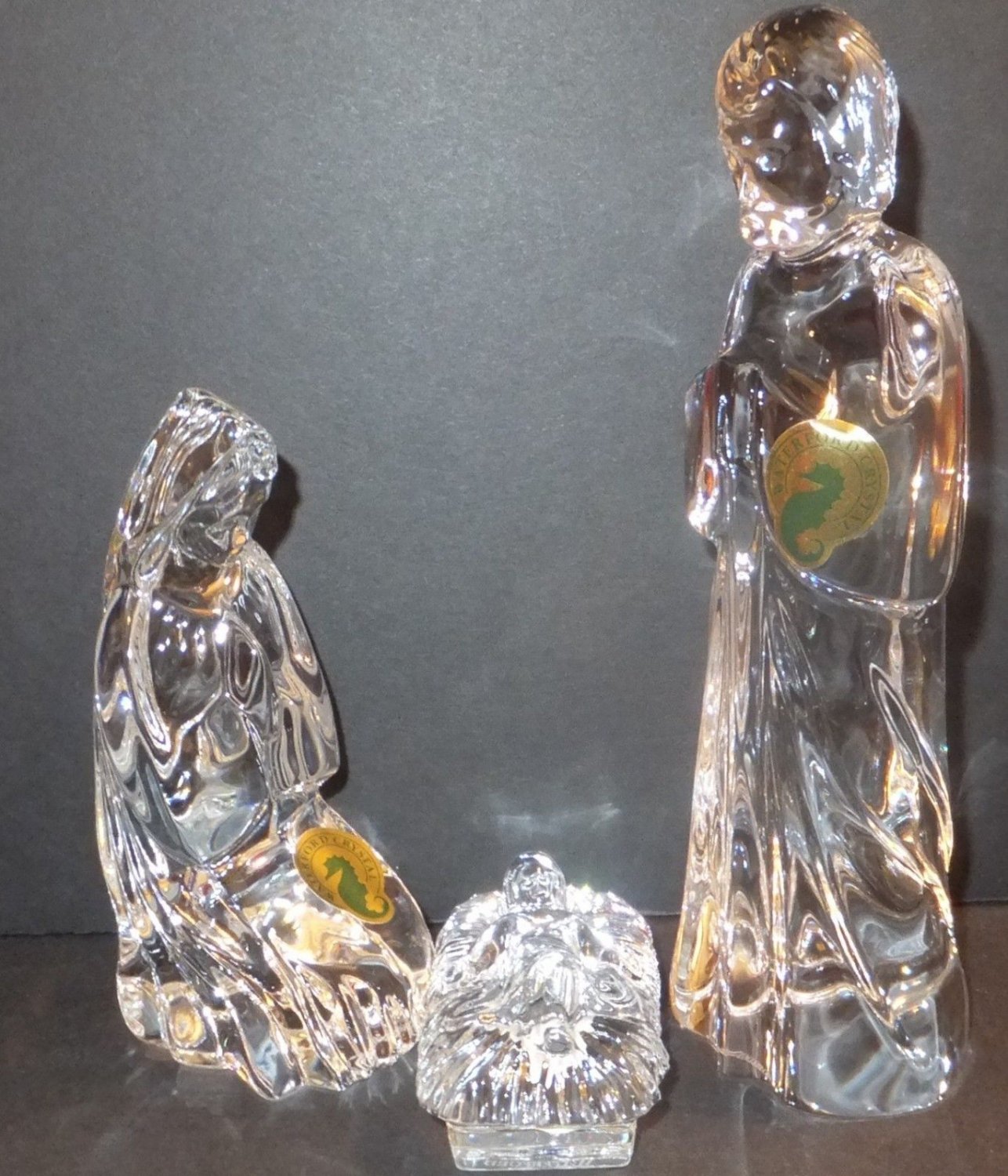 Waterford Crystal The Holy Family Nativity Set of 3 Jesus Mary Joseph ...