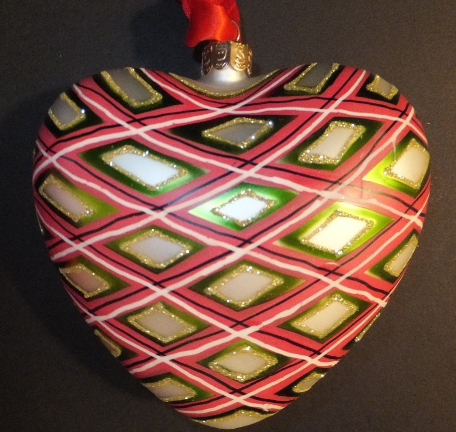 Waterford Holiday Heirlooms Plaid Heart ornament Brand New In Box 153809