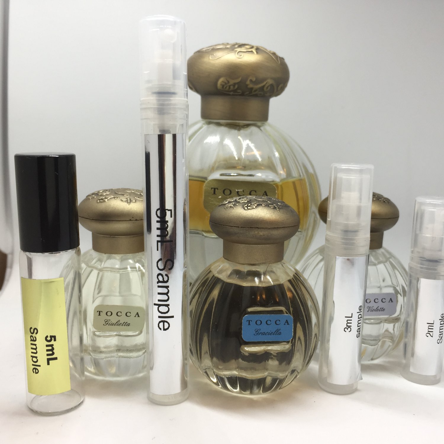 4pc 5mL TOCCA EDP Travel Sample Mini Spray Atomizer or Roll-On Rollerball Set