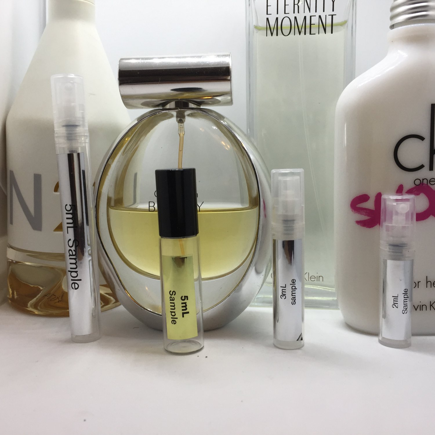 4pc 2mL CALVIN KLEIN EDT & EDP Travel Sample Mini Spray Atomizer or Roll-On Rollerball Set