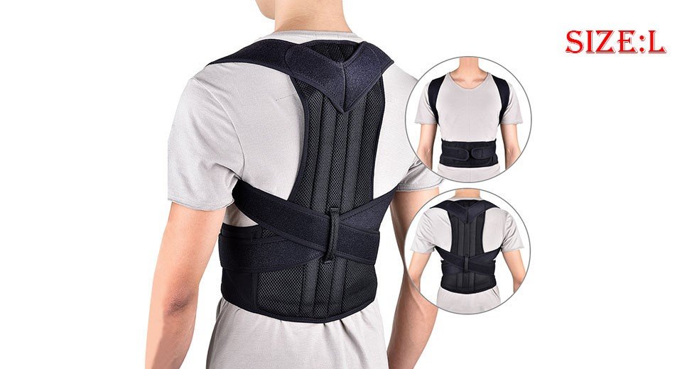 Lumbar Support Shoulder Brace Belt Posture Corrector - Sizes M, L or XL