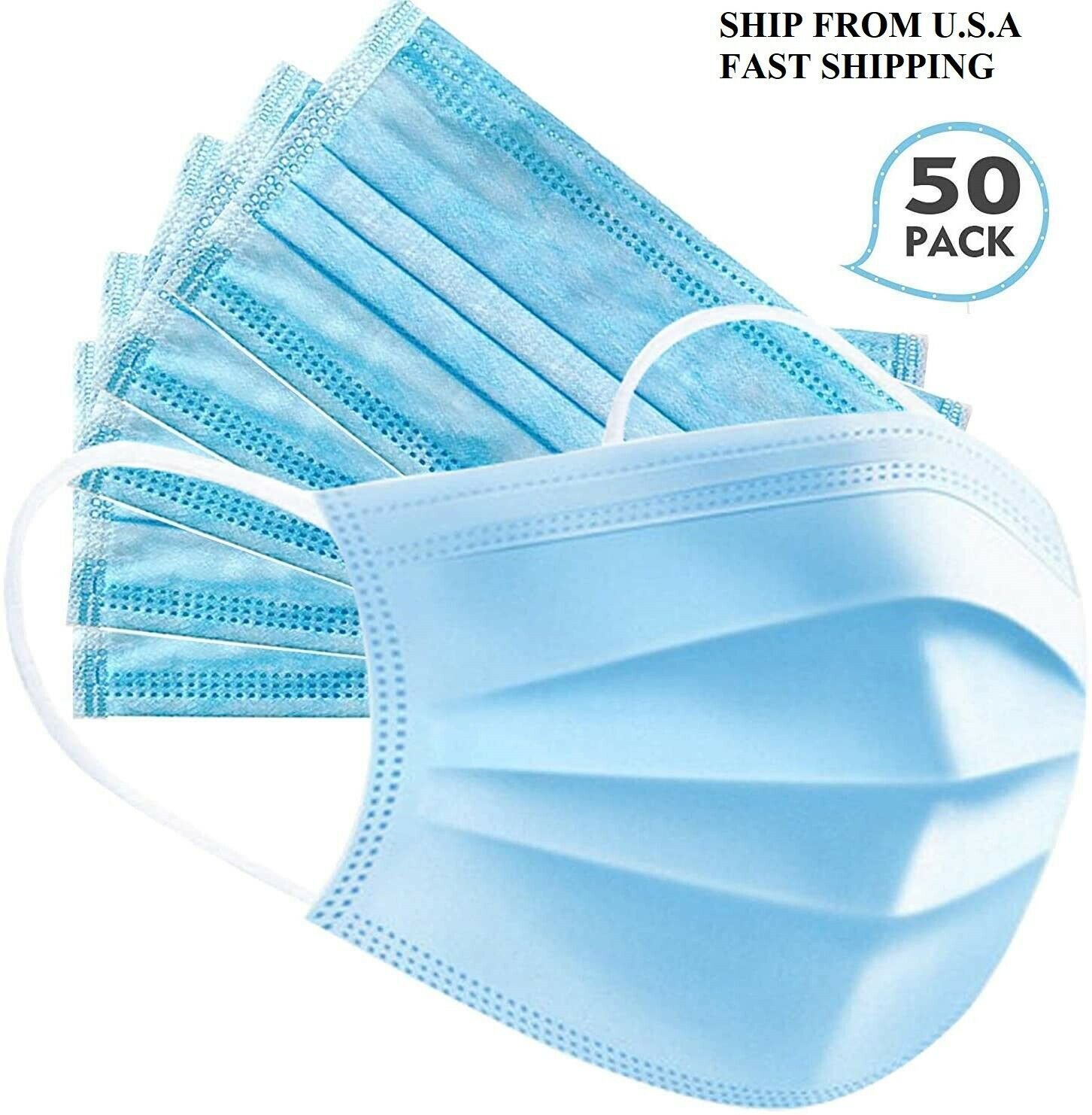 Disposable 3-Ply with Earloop for Personal use face mask (50 pcs) non medical