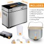 KBS Pro Stainless Steel Bread Machine, 2LB 17-in-1, 3 Loaf Sizes 3 Crust Colors
