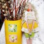 Collectible textile handmade Tilda doll "Fairy of the Silver Bell".