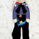 Collectible textile handmade doll "Bunny sailor".