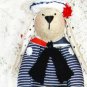 Collectible textile handmade doll "Bunny sailor".