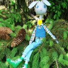 Collectible textile handmade doll ''Charming bunny-teen''.
