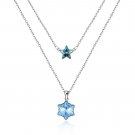 S925 fashion sterling silver from the swarovski element star snowflake with silver necklace.
