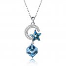 S925 fashion sterling silver crystal comes from the swarovski element star moon necklace