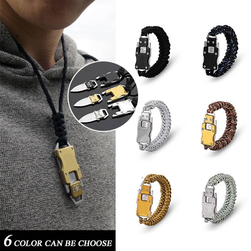 Self Defense Transformer Multifunctional EDC Tactical Parachute Rope Bracelet With Packet Knife