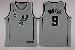 San Antonio #9 Tony Parker Gray Basketball Jersey High Quality