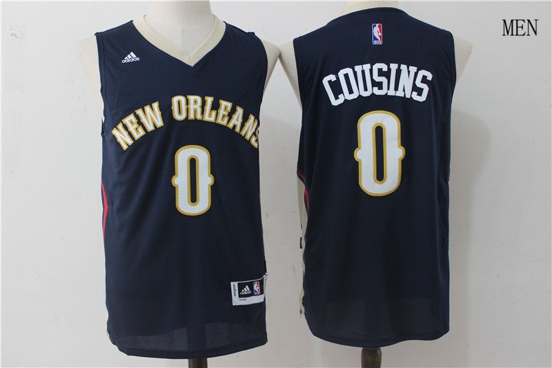 Men's New Orleans Pelicans #0 DeMarcus Cousins Blue Basketball Stitched Jersey