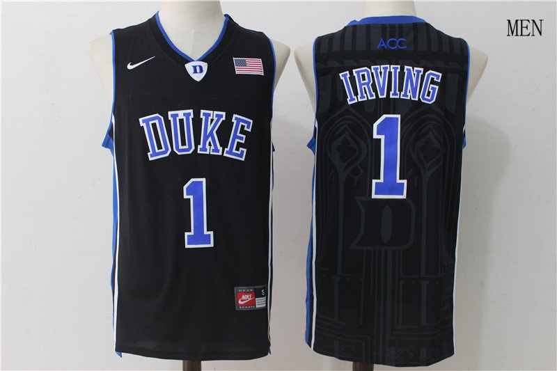 Men's Duke Blue Devils Kyrie Irving #1 Black College Basketball Jersey