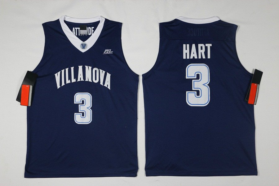 Men's Villanova Wildcats Josh Hart #3 Navy College Basketball Jersey