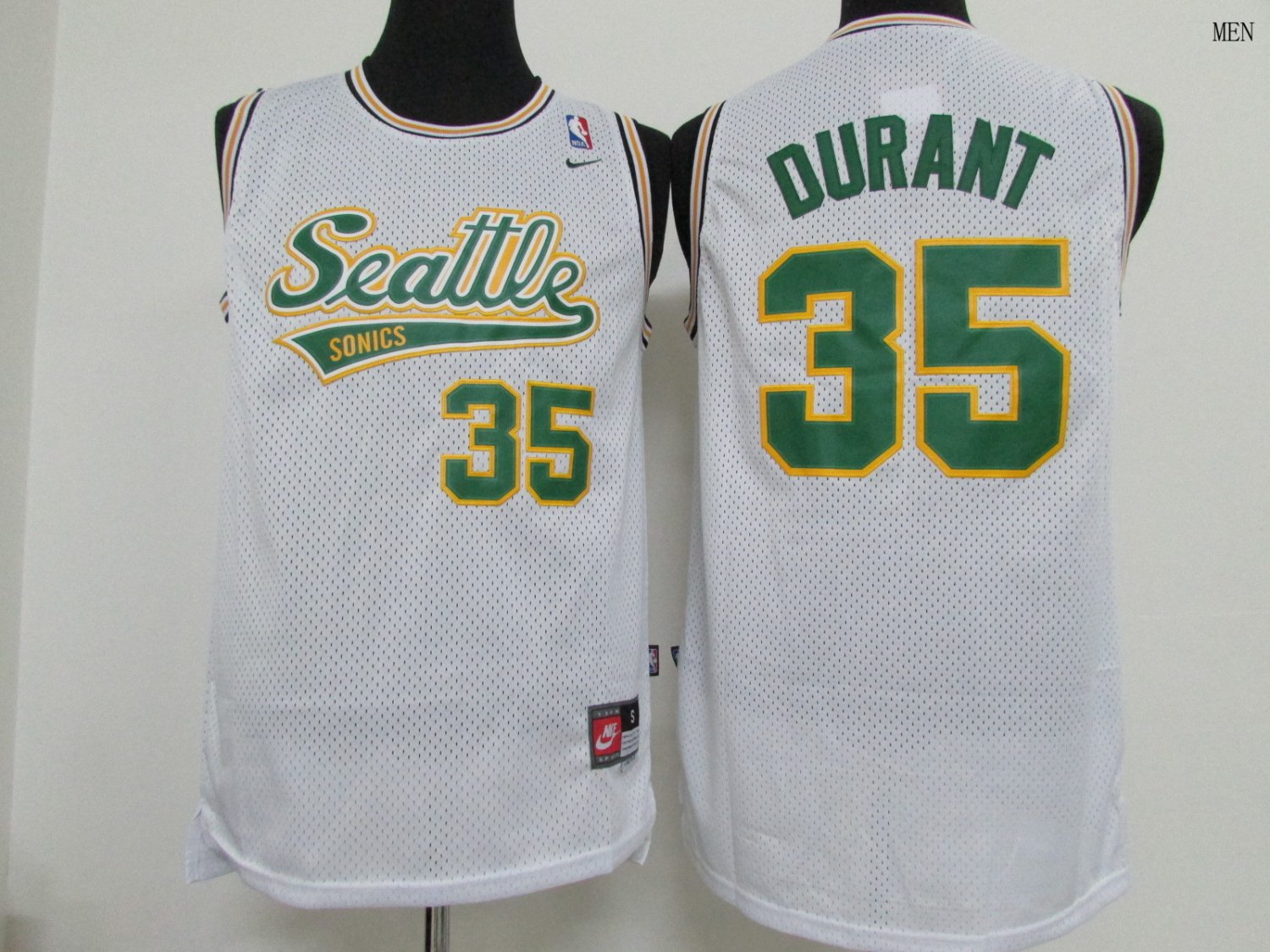 Seattle Supersonics #35 durant basketball jersey white