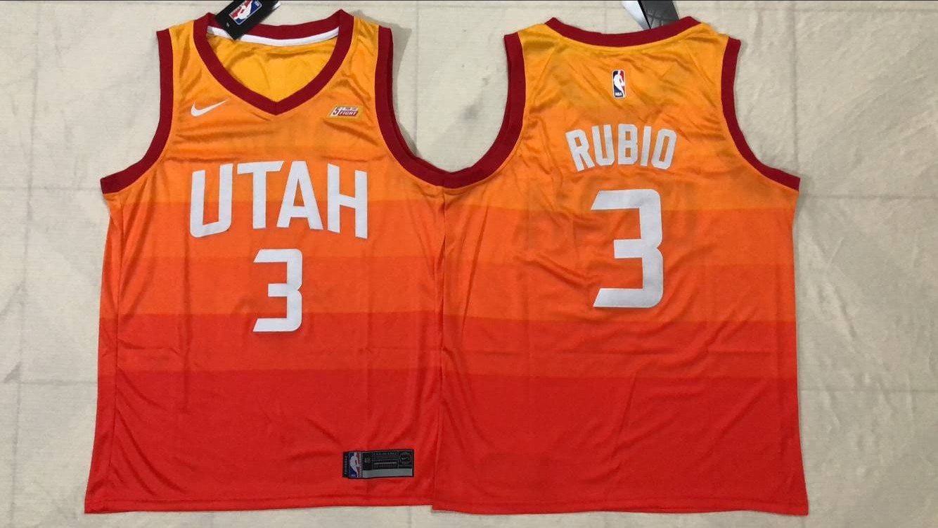 Utah Jazz City Edition 3# Ricky Rulio Orange Basketball Jersey