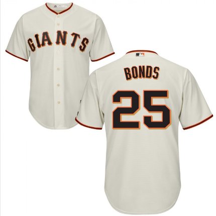 Men's San Francisco Giants Jerseys #25 Barry Bonds Jersey Cream CB Stitched