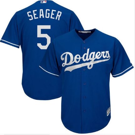 Men's Los Angeles Dodgers 5 Corey Seager Royal Alternate Cool Base Jersey