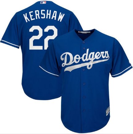 Men's Dodgers #22 Clayton Kershaw Royal Alternate Cool Base Jersey
