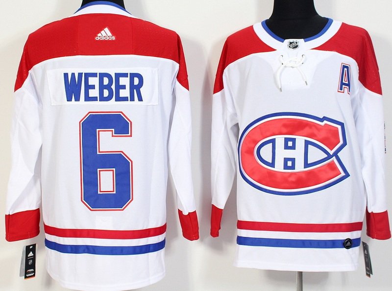 Men Montreal Canadiens 6# Shea Weber Jersey White