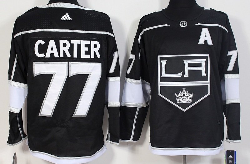 Men Los Angeles Kings 77# Jeff Carter Jersey Black