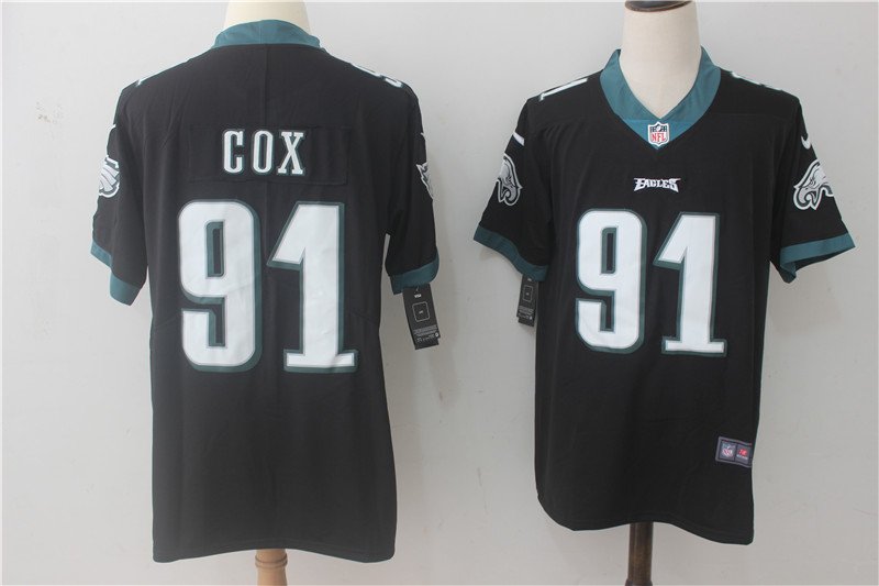 Men's Philadelphia Eagles 91# Fletcher Cox football Limited jersey Black