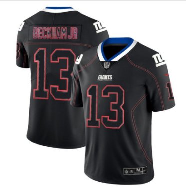 Men's Giants #13 Odell Beckham Jr black Color rush limited lights out jersey