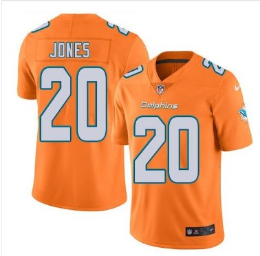 Mens Miami Dolphins #20 Reshad Jones color rush Limited Jersey orange
