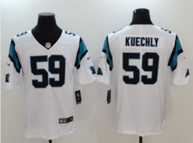 Mens Carolina Panthers #59 Luke Kuechly color rush Limited jersey white