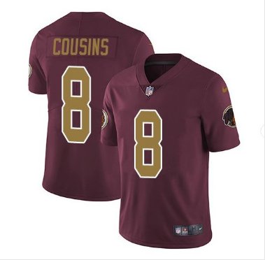 Men's Redskins #8 Kirk Cousins color rush Limited jersey Burgundy red