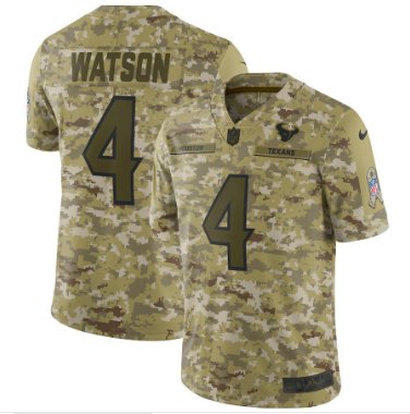 Men's Texans 4# Deshaun Watson Salute to Service Limited Jersey Camo NEW