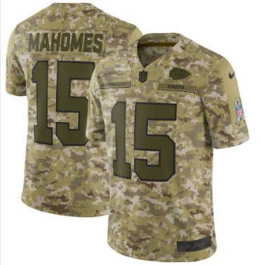Men's Chiefs 15# Patrick Mahomes II Salute to Service Limited Jersey Camo NEW