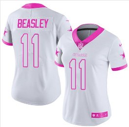 Women's Dallas Cowboys #11 Cole Beasley white fashion jersey