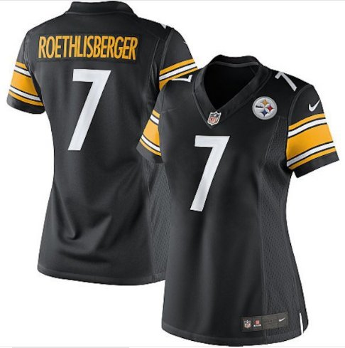 Women Pittsburge Steelers #7 Roethlisberger jersey black