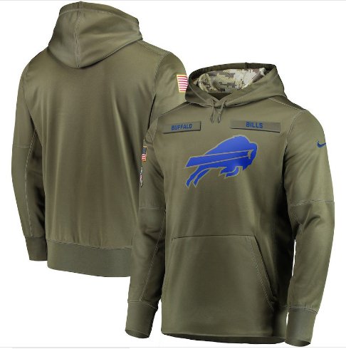 Buffalo Bills Salute to Service Jersey Pullover Hoodie – Olive Mens