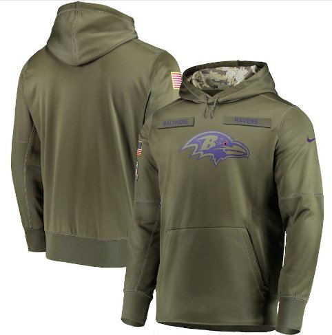 Baltimore Ravens Salute to Service Jersey Pullover Hoodie – Olive Mens